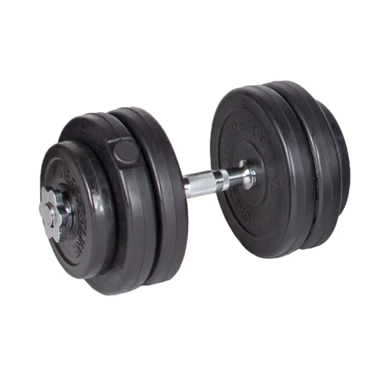 Ławka ze stojakiem, gryfami i obciążeniami inSPORTline CEM 180+40 cm/30 mm 105kg