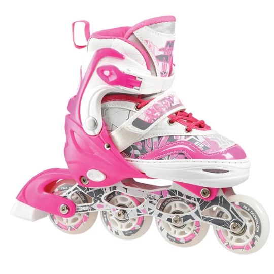 NF10927 A 2w1 DARK PINK ROZM.L(39-42) ŁYŻWOROLKI Z WYM. PŁ. FIGUROWĄ NILS EXTREME (16-22-023)