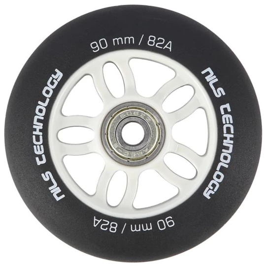 PU 90x24 82A CZARNE MATOWE (4 szt.) + ABEC-9 CHROME (8 szt.) ZESTAW NILS EXTREME (16-32-031)