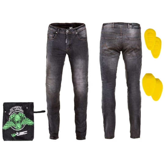 Męskie jeansy motocyklowe W-TEC Kancelor - Kolor Szary, Rozmiar M